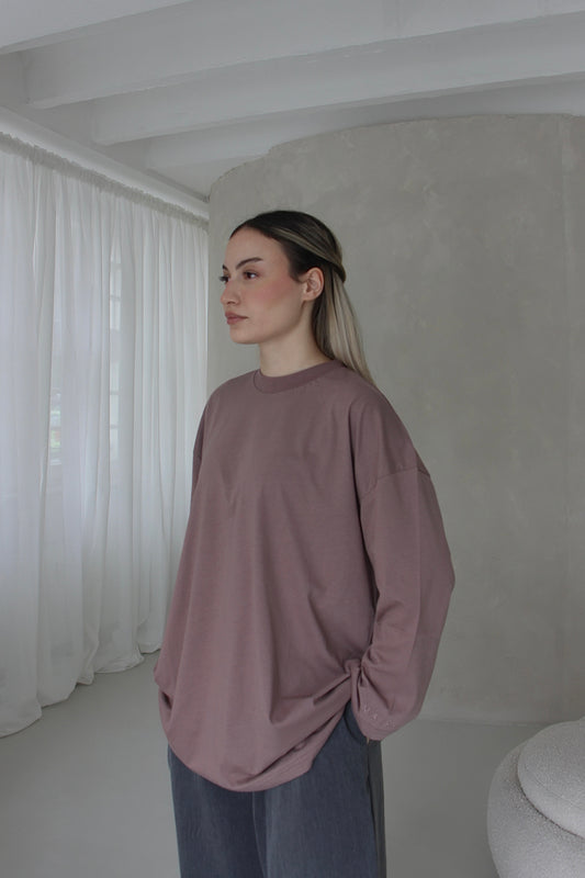 Basic Longsleeve in DUSTY MAUVE